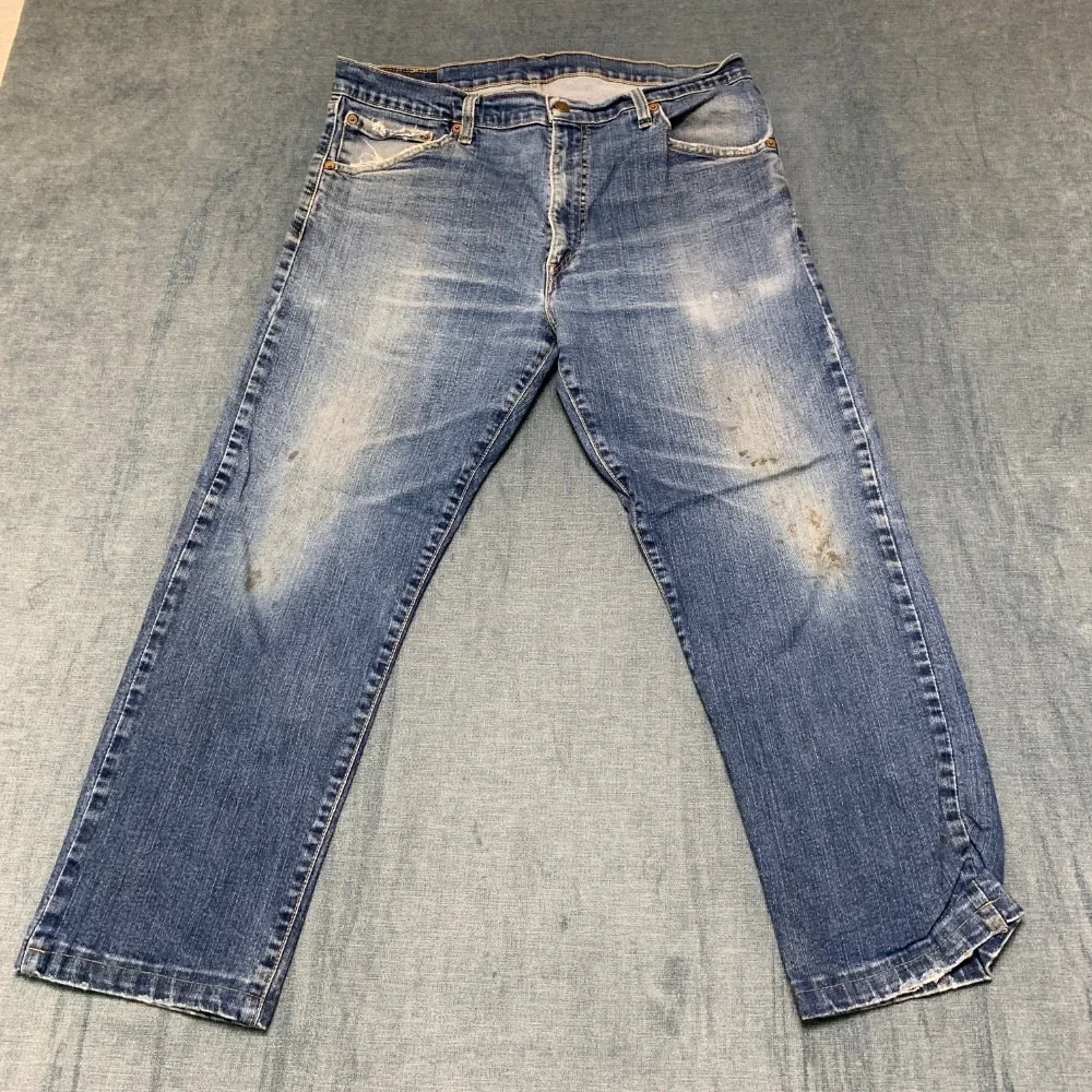 Vintage Levi's 521 Jeans Mens 38x30 Blue Denim Stretch Medium Wash Straight Leg